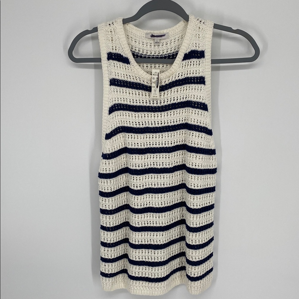 Madewell Crochet-Knit Crewneck Sweater Tank Size Large NWT - Picture 2 of 8